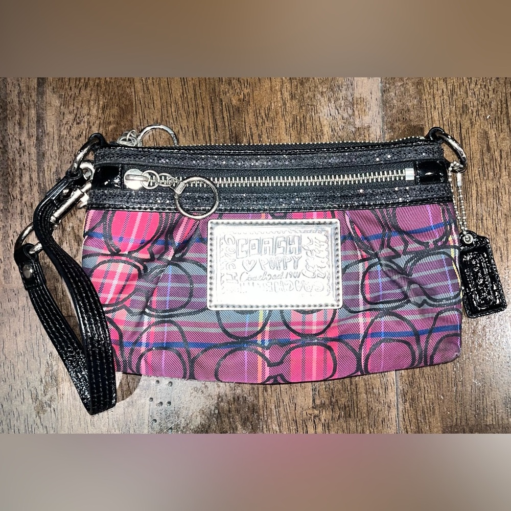 Coach clutch. Colorful.